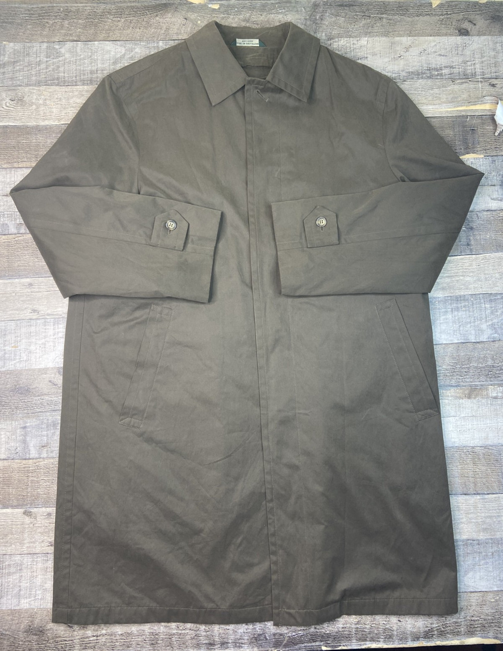 Ralph Lauren LRL Men’s Button Trench Overcoat Brown Plaid Liner City Size 44L